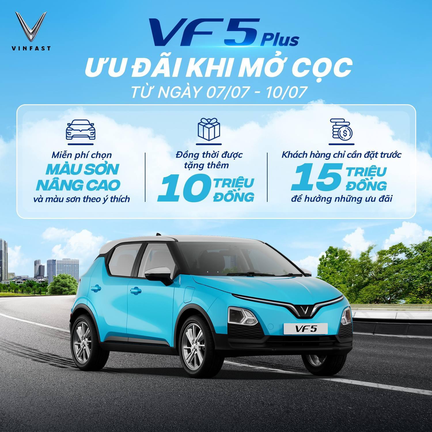 ƯU ĐÃI HỢP Ý - GIÁ MỞ CỌC VF 5 PLUS HỢP VÍ